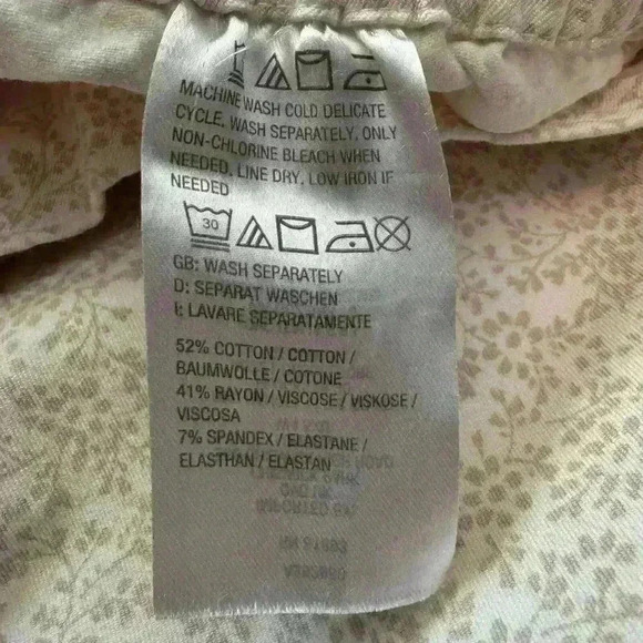 Isaac Mizrahi Live! Tall 24/7 Stretch Ditsy Floral Pants Ivory 14 TALL A392880 - Picture 8 of 10